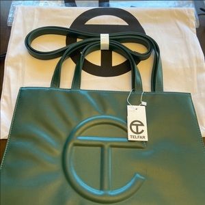 Dark olive Telfar bag. Just purchased, never used.